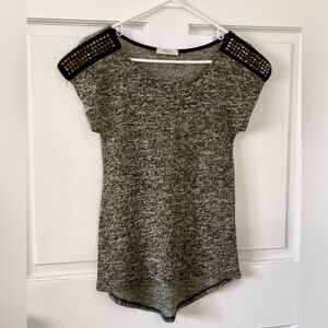 Poetry T w/ studded shoulders